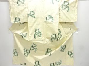 アンティーク　抽象模様織り出し手織り紬着物